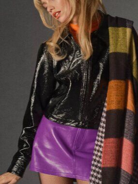 💜 AGOLDE Recycled Leather Liv Mini Skirt 💜